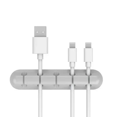 Silicone Cable Organizer Clips, Desktop USB Cord Holder and Wire Management for Charger, Mouse and Headphone Cables, 3, 5 or 7 Slots