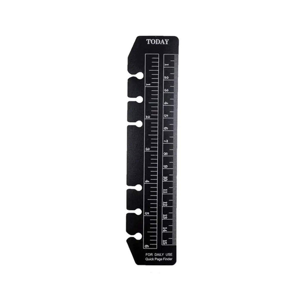 A5 A6 A7 Binder Ruler Bookmark, Snap-In Loose Leaf Ruler Divider for 6-Ring Planners and Notebooks