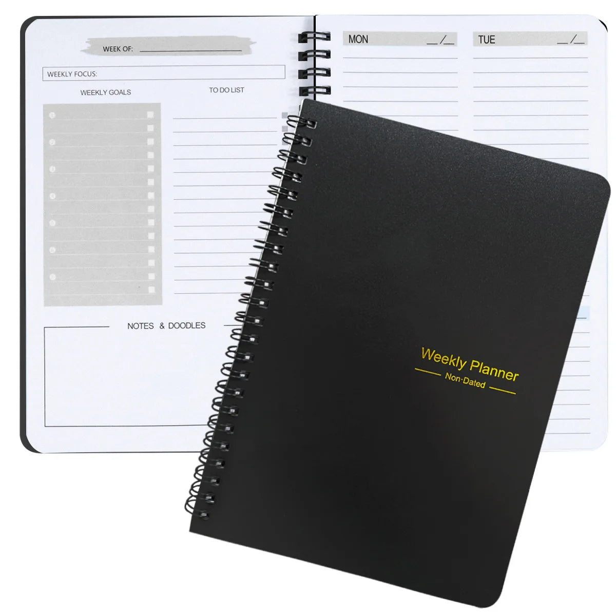 A5 Tree Pattern Spiral Weekly Planner Notebook, 52-Week Schedule Organizer for Office, School and Study