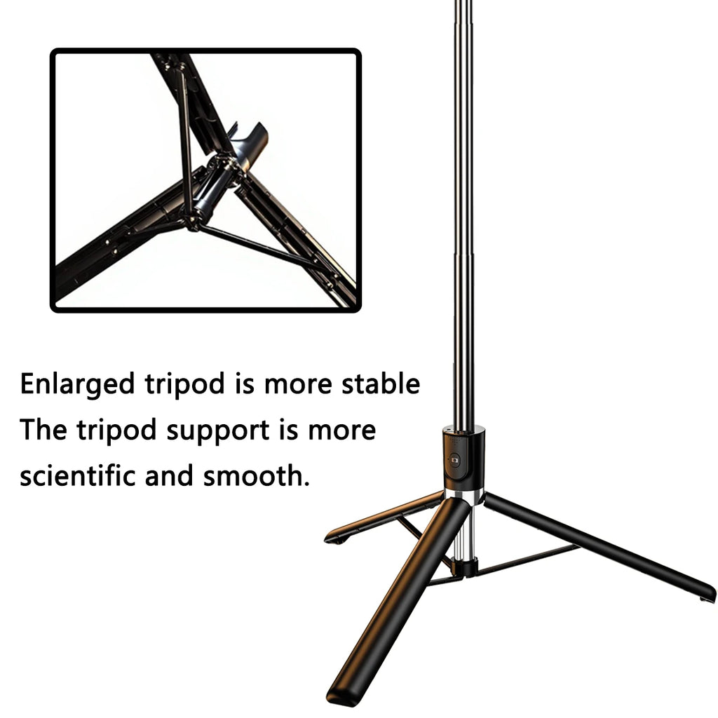 Portable Telescopic Bluetooth Selfie Stick with Wireless Remote for Phone, Extendable Travel Stick for Live Streaming and Photos