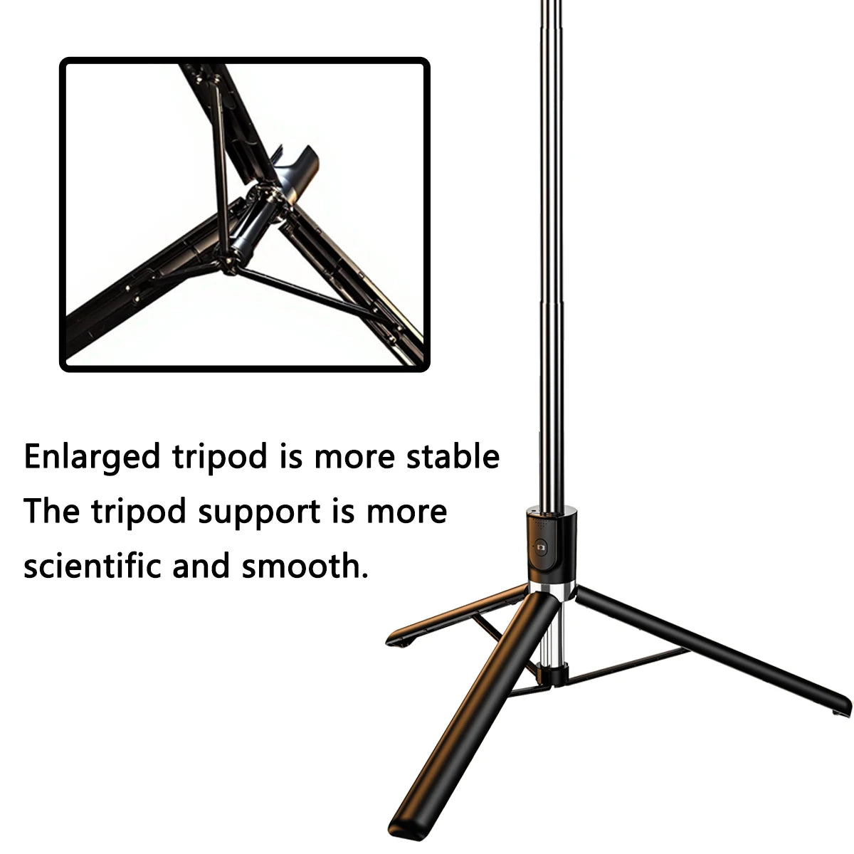 Portable Telescopic Bluetooth Selfie Stick with Wireless Remote for Phone, Extendable Travel Stick for Live Streaming and Photos