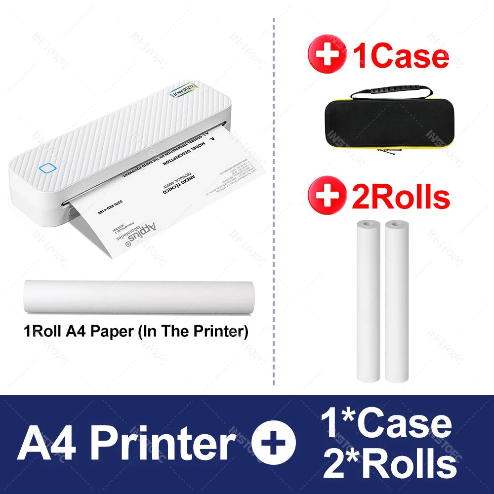 Portable A4 Bluetooth Thermal Printer — Wireless Photo & Document Printer for Home, Office & Travel