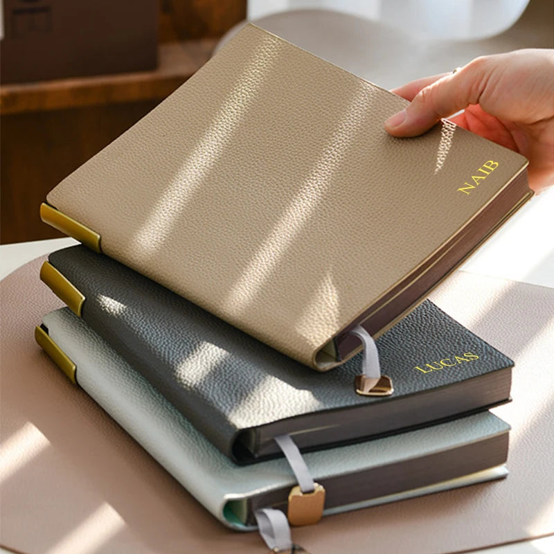 Personalized A5 PU Leather Notebook — Business, Study & To-Do Journal