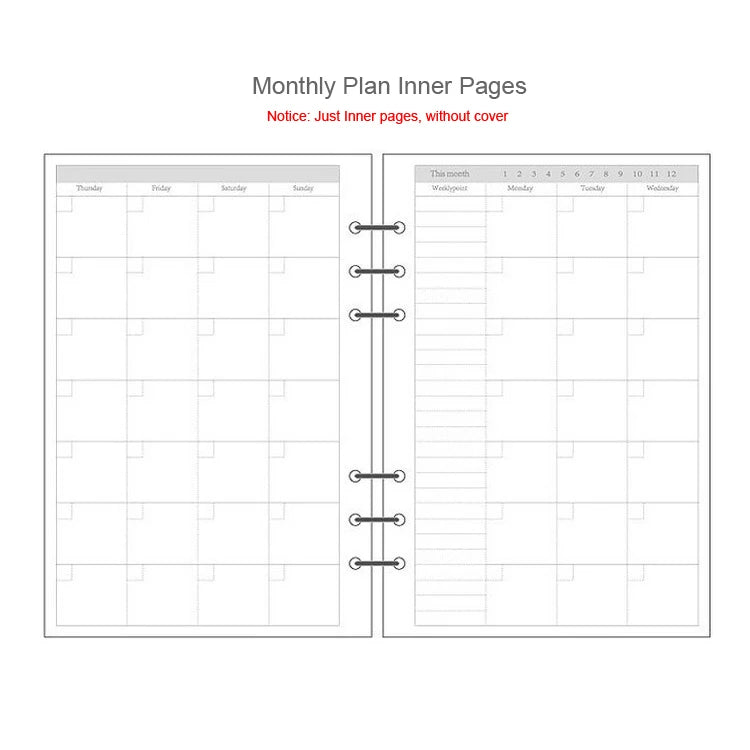 45-Sheet Loose-Leaf Binder Refills — A5, A6 & A7 Grid, Lined & Planner Paper