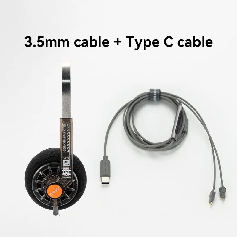 MOONDROP Old Fashioned On-Ear Headphones — 40mm Dynamic Driver, 0.78 2-Pin Detachable Cable, 3.5mm Plug