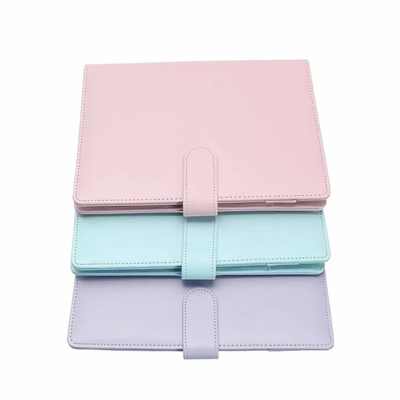 Pastel A5 A6 Refillable Planner Cover, 6-Ring PU Leather Binder Notebook with Pen Loop and Card Pockets