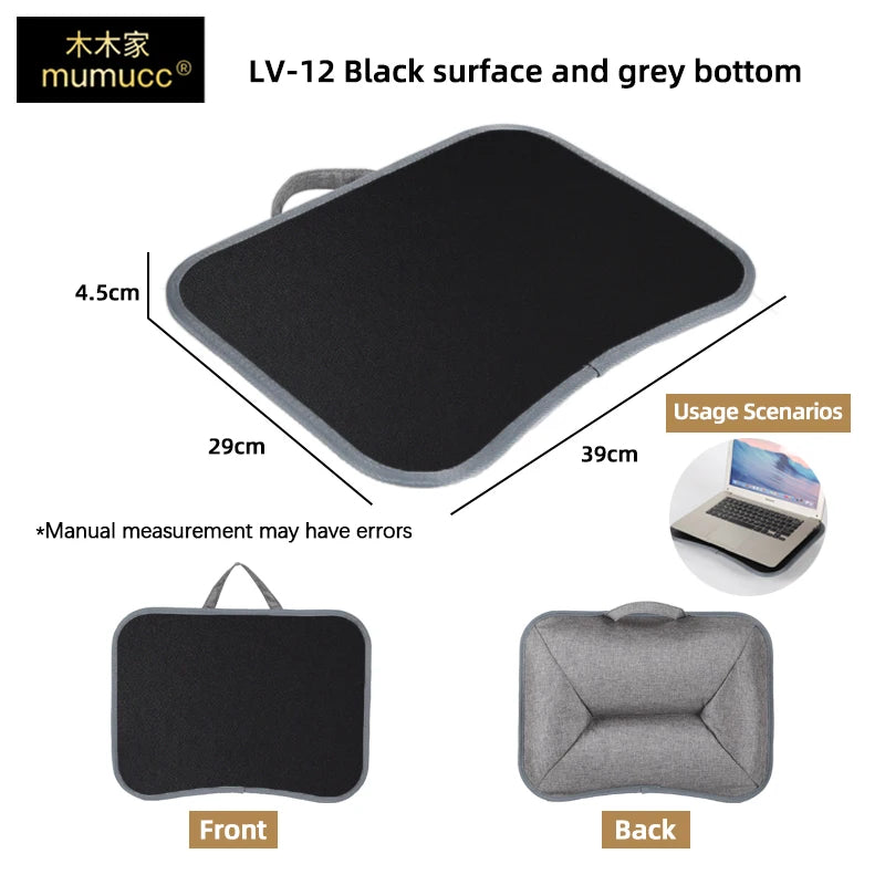 Laptop Lap Desk with Cushion — Foam-Filled Pillow Stand & Mouse Pad
