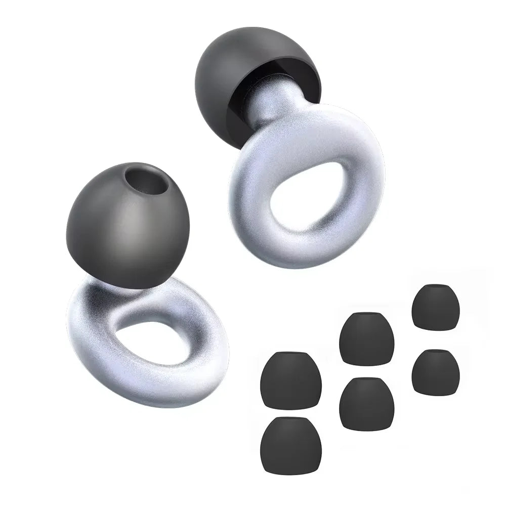 Quiet Ear Plugs for Noise Reduction — Soft Reusable Hearing Protection for Sleep, Swim & Work, 8 Tips in XS/S/M/L