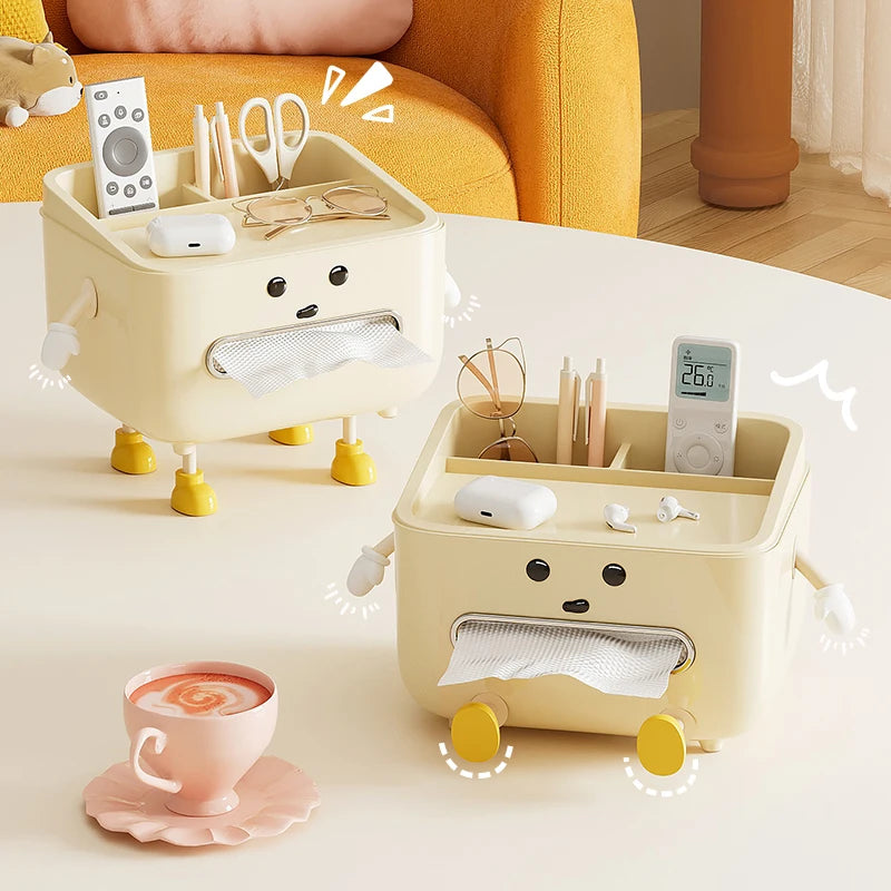 Multifunctional Desktop Storage Box & Cosmetic Organizer with Sticker