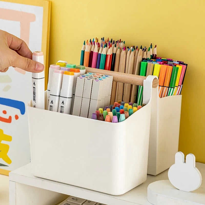Large Capacity Desktop Pen Holder Storage Box for Office and School