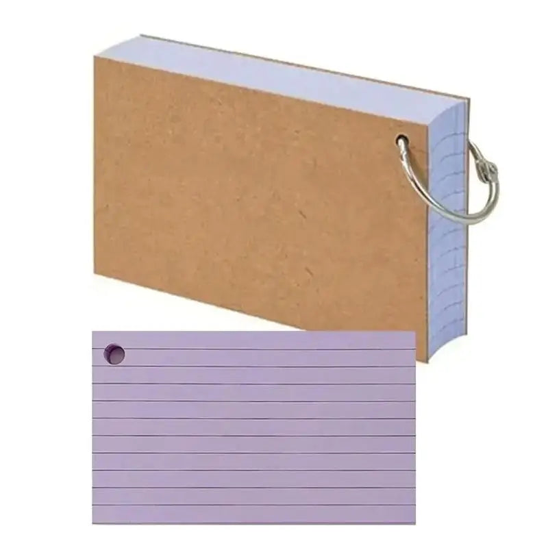 50 Page Loose-Leaf Lined Index Cards, Binder Ring Flash Cards for Studying, Revision and Note Taking at School or Work