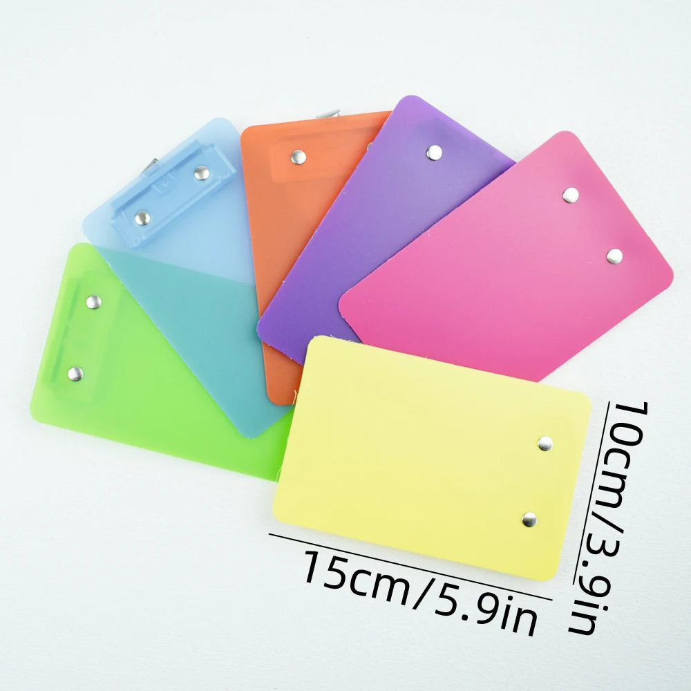 Mini Plastic Clipboard with Hanging Hole for Notes, Memos and Receipts for Home, Office and School