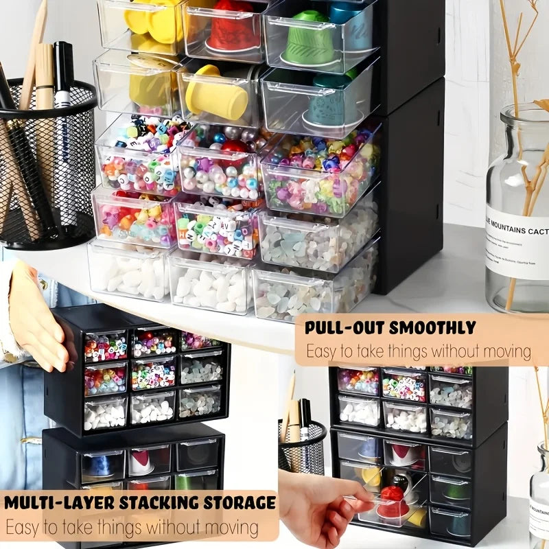 Dustproof Multi-Grid Desktop Drawer Organizer Storage Box for Desk, Jewelry, and Office Supplies
