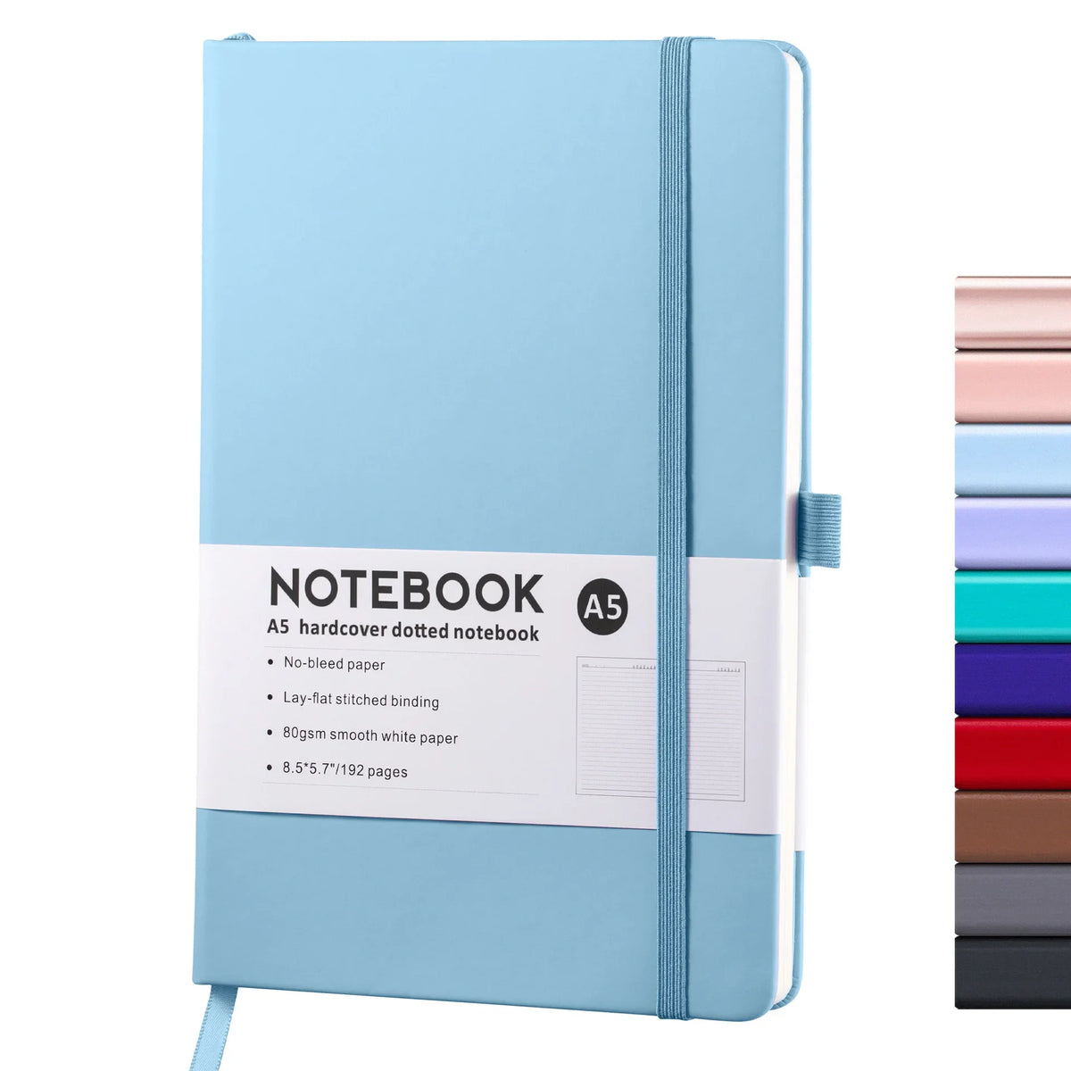 Hardcover A5/A6 Notebook with Elastic Closure