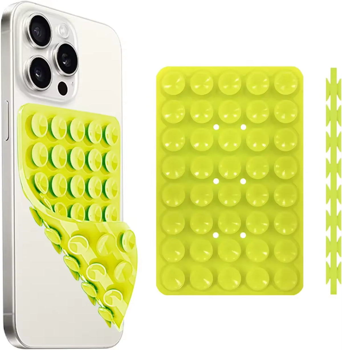 Silicone Suction Cup Phone Case Mount, Double Sided Hands-Free Strong Grip Holder for Selfies and Videos