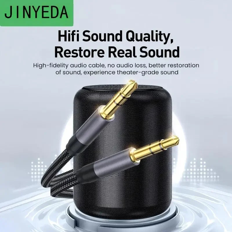 3.5mm Aux Audio Cable — Male to Male Jack for Phone, Car, Speaker & Headphones