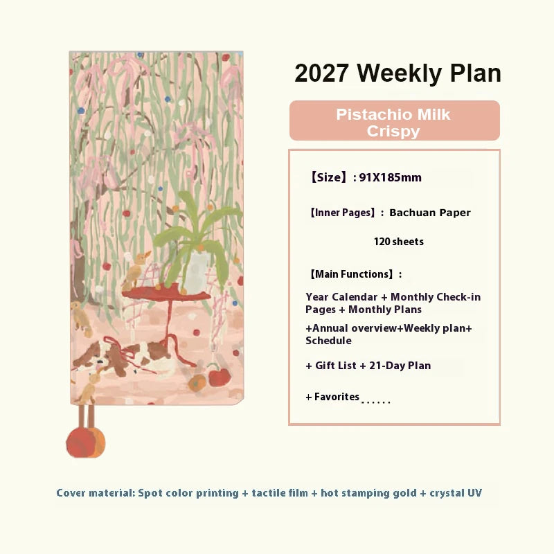 2027 Pocket Weekly Planner, Notebook and Cover Set Options