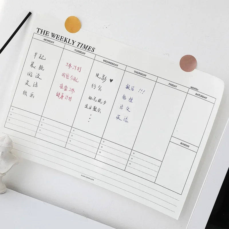 Undated Planner Notebook — Weekly or Monthly Schedule