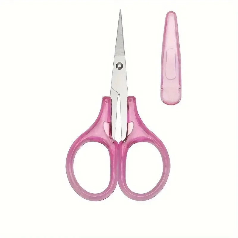 Compact Precision Craft Scissors with Protective Cap, Stainless Steel Mini Scissors for Journaling, Scrapbooking and Travel