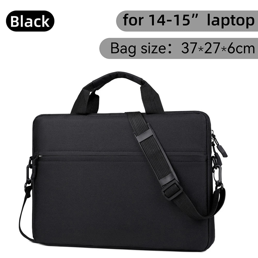 Laptop Sleeve Bag with Shoulder Strap and Handle, Water-Resistant Portable Carrying Case for 14 and 15.6 Inch Laptops and Notebooks