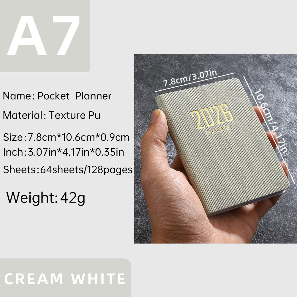 2026 A7 Mini Pocket Planner — Daily & Weekly Schedule Book
