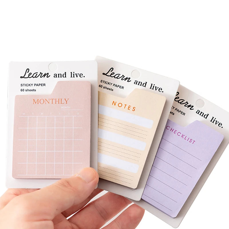 Self-Adhesive Memo Pad, 60 Sheets Mini To Do List Notepad, Daily Planner, Weekly Monthly Checklist Sticky Notes