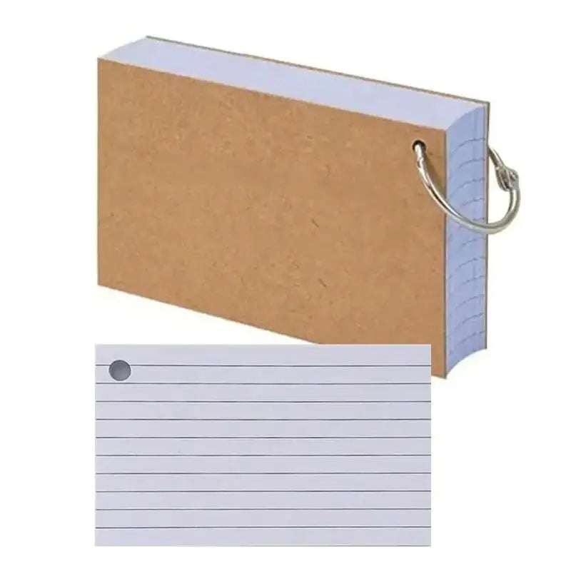 50 Page Loose-Leaf Lined Index Cards, Binder Ring Flash Cards for Studying, Revision and Note Taking at School or Work