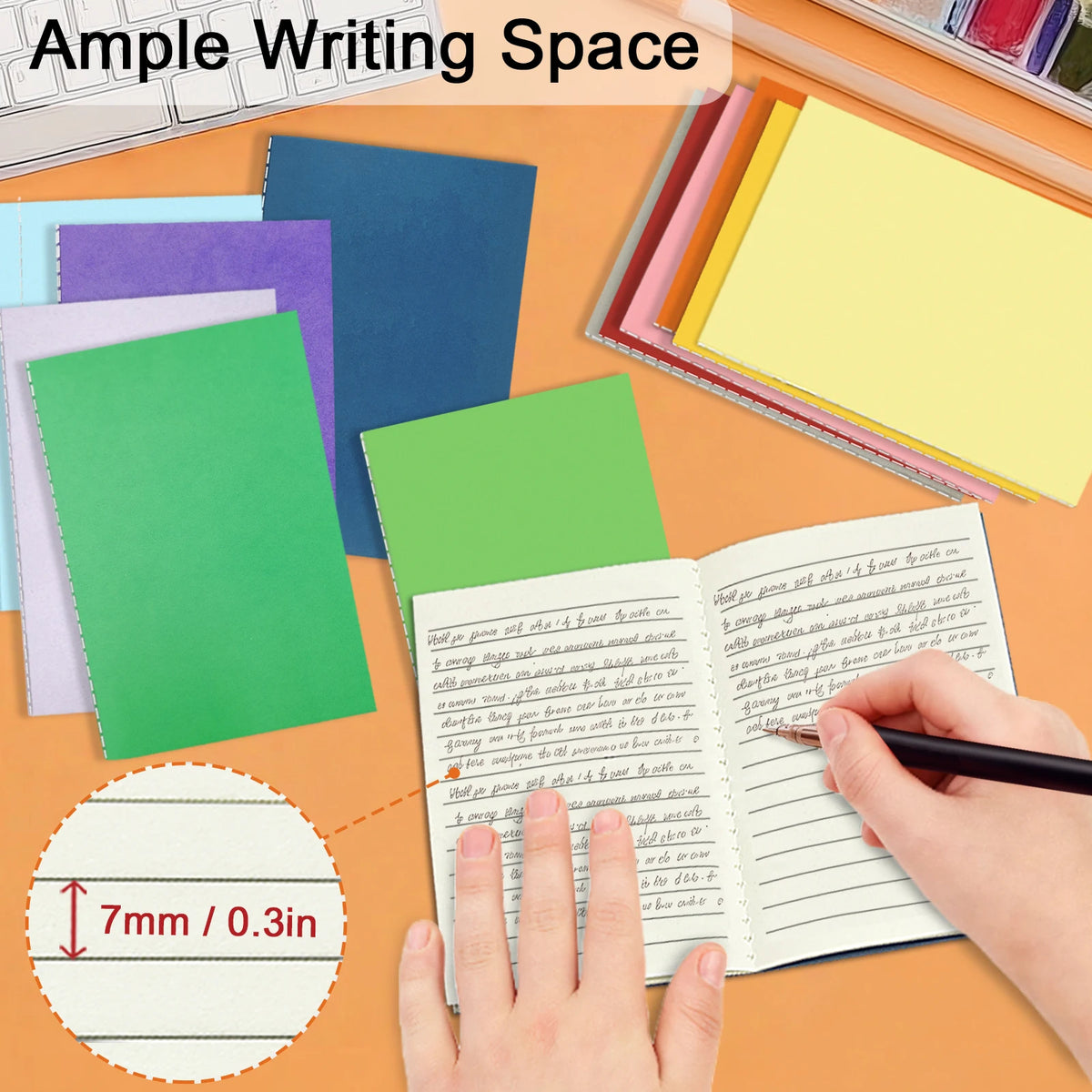 24-Pack Pocket Notebooks — Colorful College Lined Journals for Writing & Drawing