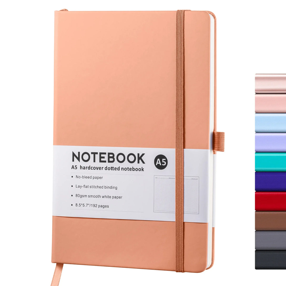Hardcover A5/A6 Notebook with Elastic Closure