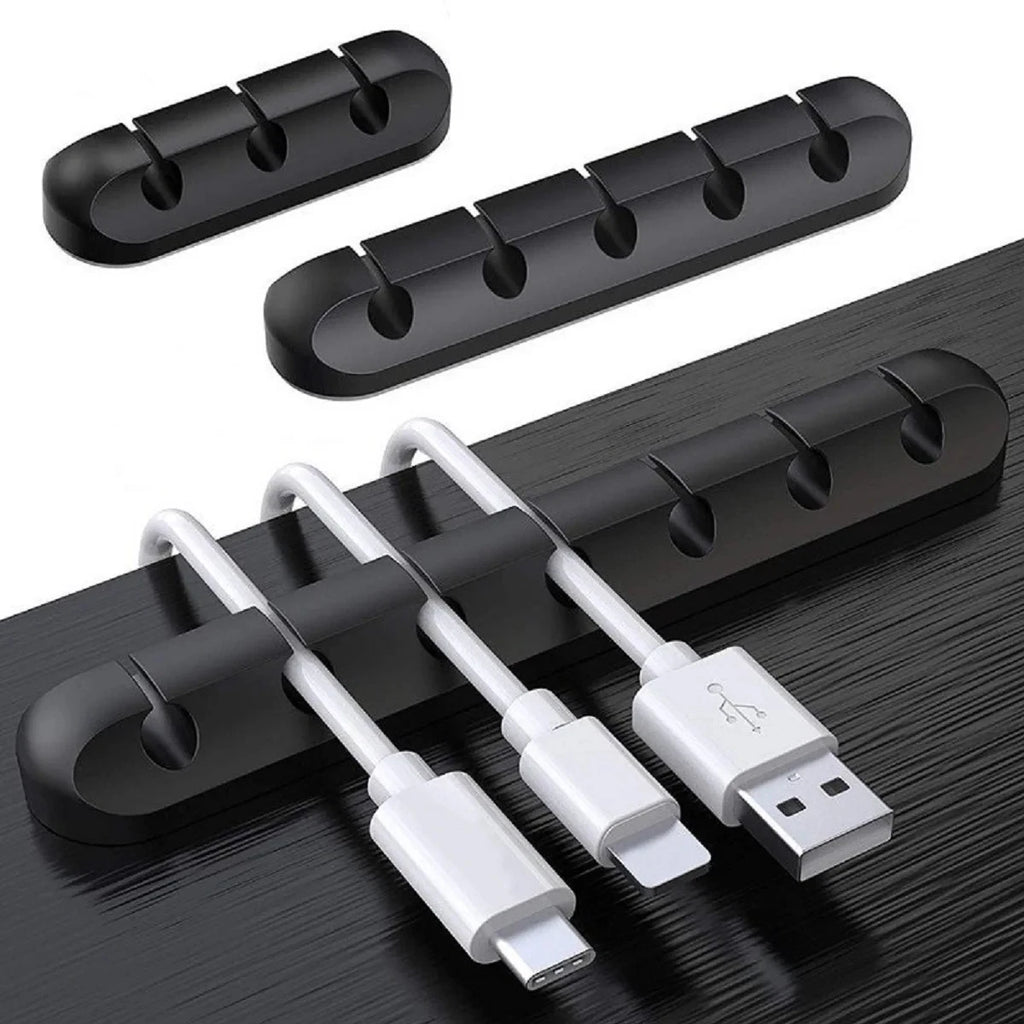 Silicone Cable Organizer Clips, Desktop USB Cord Holder and Wire Management for Charger, Mouse and Headphone Cables, 3, 5 or 7 Slots