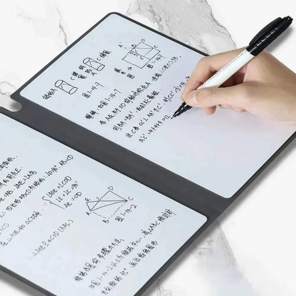 Reusable Whiteboard Notebook — Portable Weekly Planner with Pen & Erasing Cloth