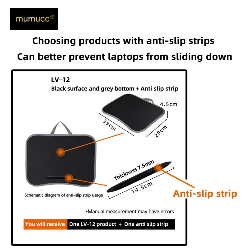 Laptop Lap Desk with Cushion — Foam-Filled Pillow Stand & Mouse Pad