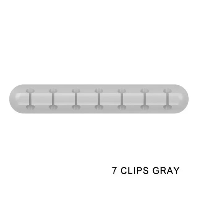 Silicone USB Cable Clip Organizer Self-Adhesive Cord Holder for Desk and Home Office