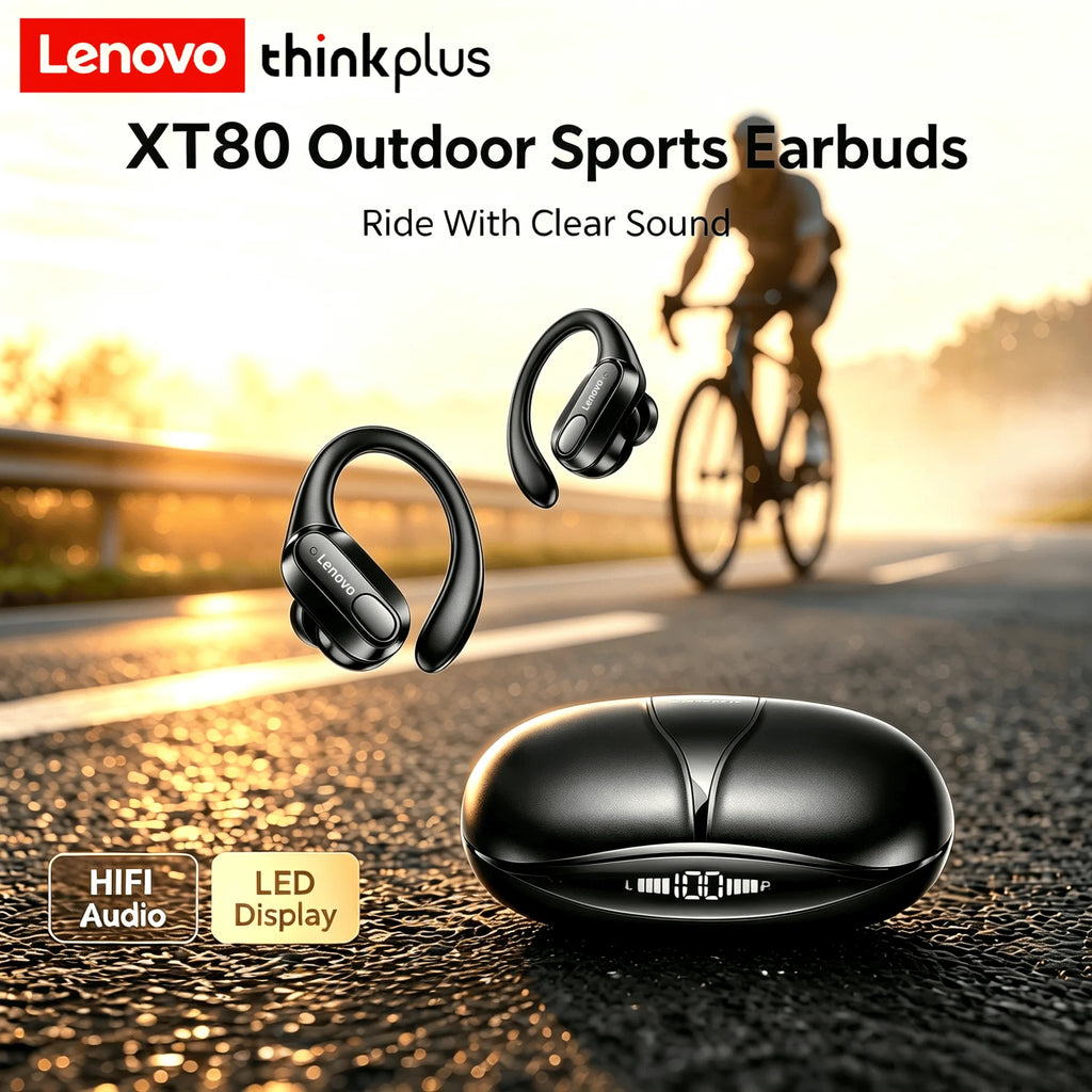 Sports Wireless Earphones with Mic — LED Power Display, Bluetooth 5.3 TWS Headphones