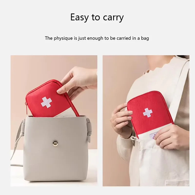 Travel Medicine Bag and Mini First Aid Kit Pouch for Pills, Vitamins and Emergency Essentials, Portable Home and Outdoor Storage