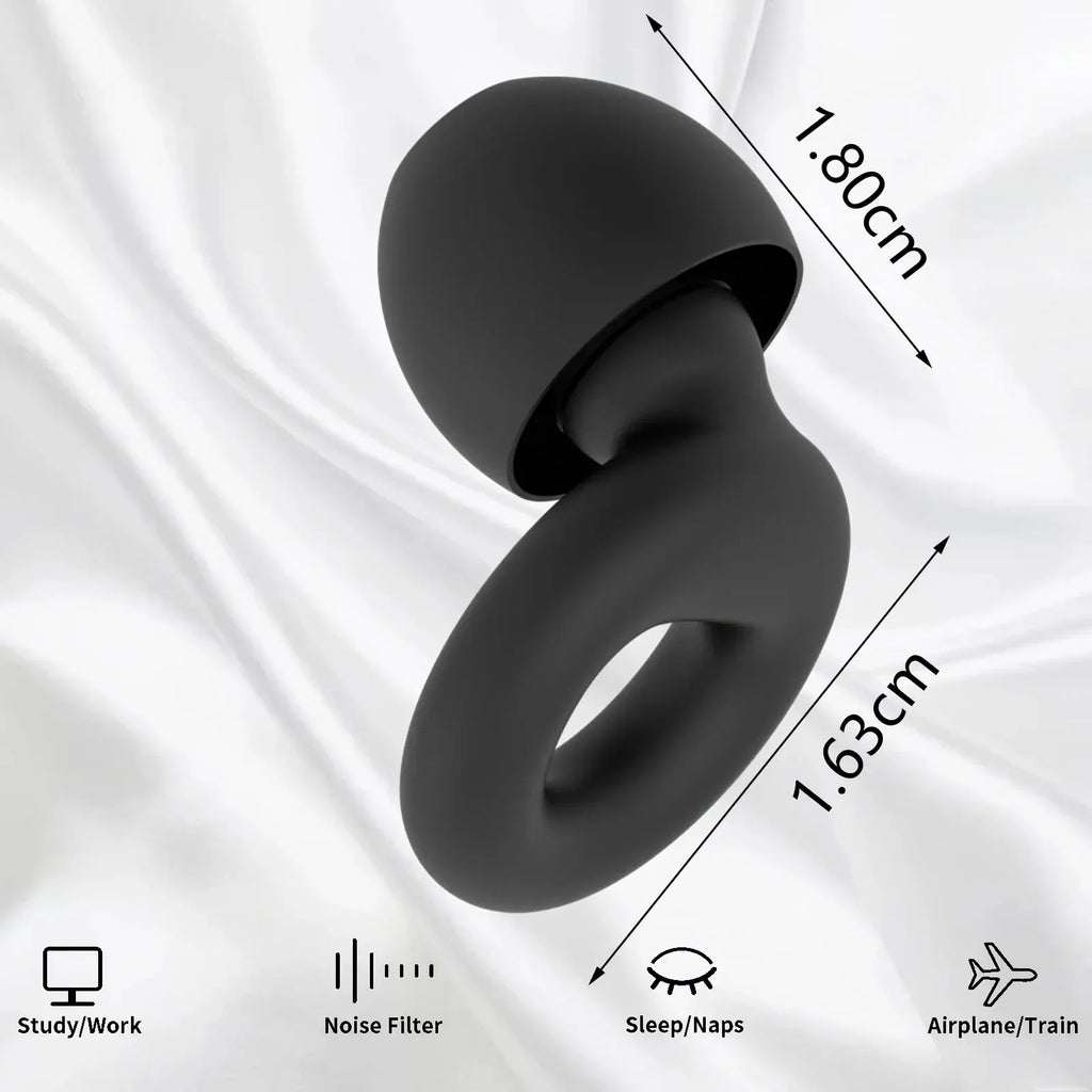 Quiet Ear Plugs for Noise Reduction — Soft Reusable Hearing Protection for Sleep, Swim & Work, 8 Tips in XS/S/M/L