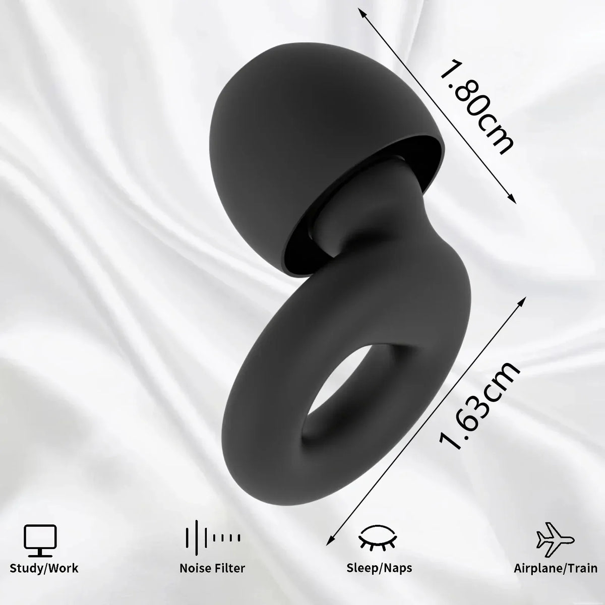 Quiet Ear Plugs for Noise Reduction — Soft Reusable Hearing Protection for Sleep, Swim & Work, 8 Tips in XS/S/M/L