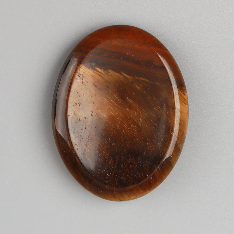 Natural Crystal Worry Stone — Hand-Carved Pocket Meditation Thumbstone