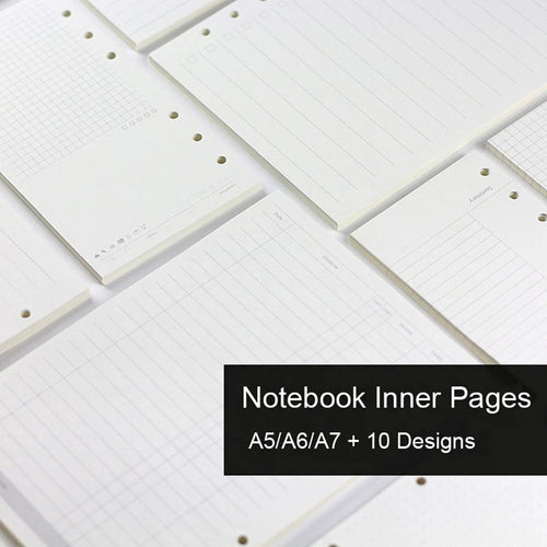 45-Sheet Loose-Leaf Binder Refills — A5, A6 & A7 Grid, Lined & Planner Paper