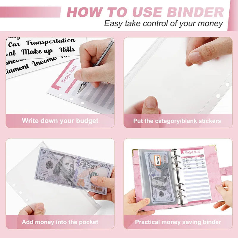 A6 Cash Envelope Budget Binder — 6-Ring Loose-Leaf Money Organizer