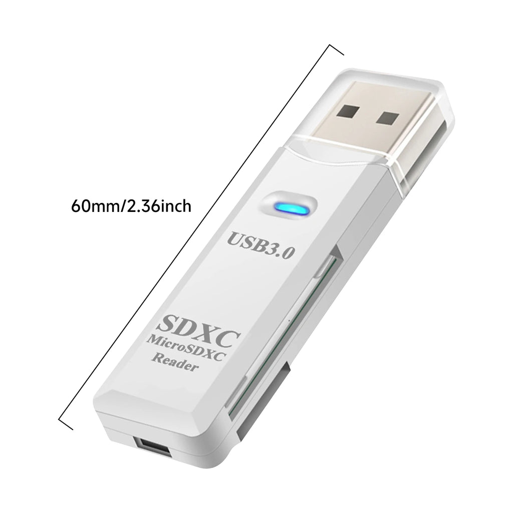 2-in-1 USB 3.0 SD & MicroSD Card Reader — High-Speed USB Adapter