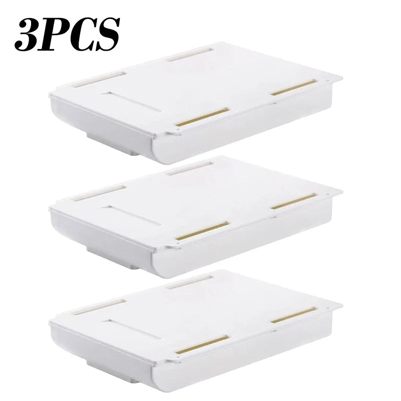 Self Stick Pencil Tray Under Desk Drawer Storage Box Hidden Stationery Organizer Stand For Pens Office Home Storage Organizer