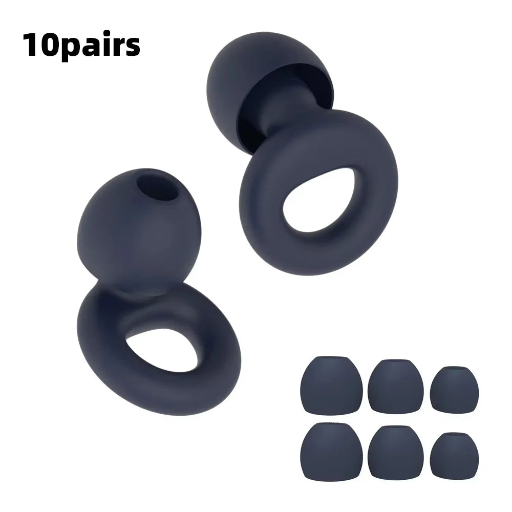 Quiet Ear Plugs for Noise Reduction — Soft Reusable Hearing Protection for Sleep, Swim & Work, 8 Tips in XS/S/M/L