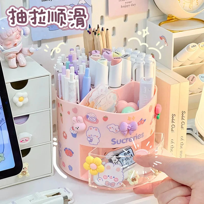 Cute Rotating Desk Pen & Pencil Holder Organizer