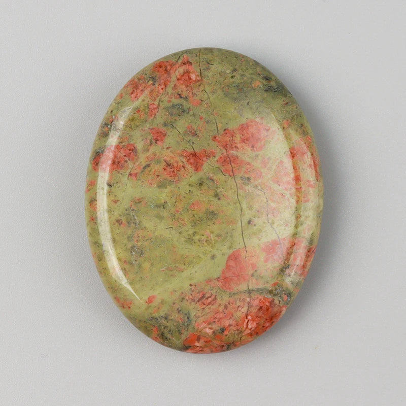 Natural Crystal Worry Stone — Hand-Carved Pocket Meditation Thumbstone