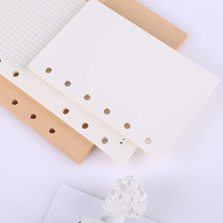 45-Sheet Loose-Leaf Binder Refills — A5, A6 & A7 Grid, Lined & Planner Paper