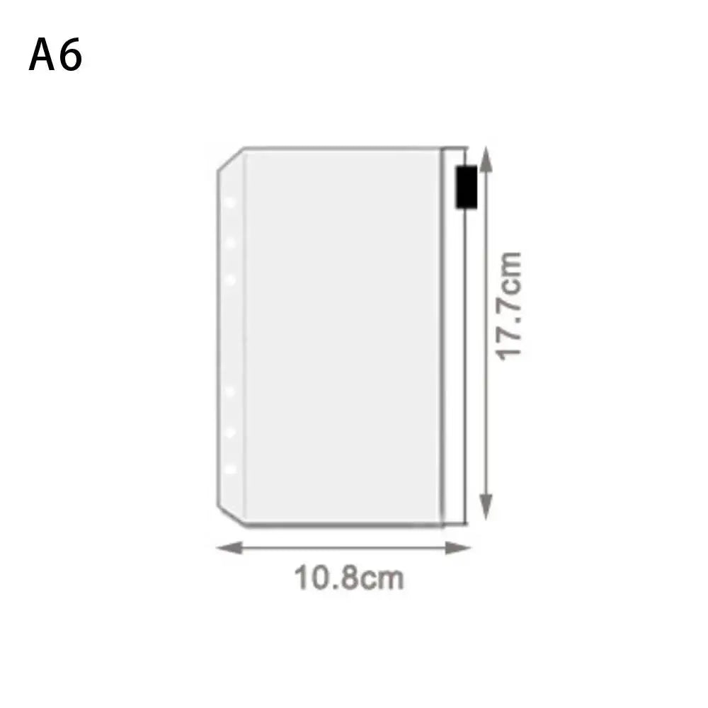 10 Pack Zipper Binder Pockets, A5 A6 A7 Clear PVC Cash Envelopes for Budget Binders, 6-Ring Planners, and Documents