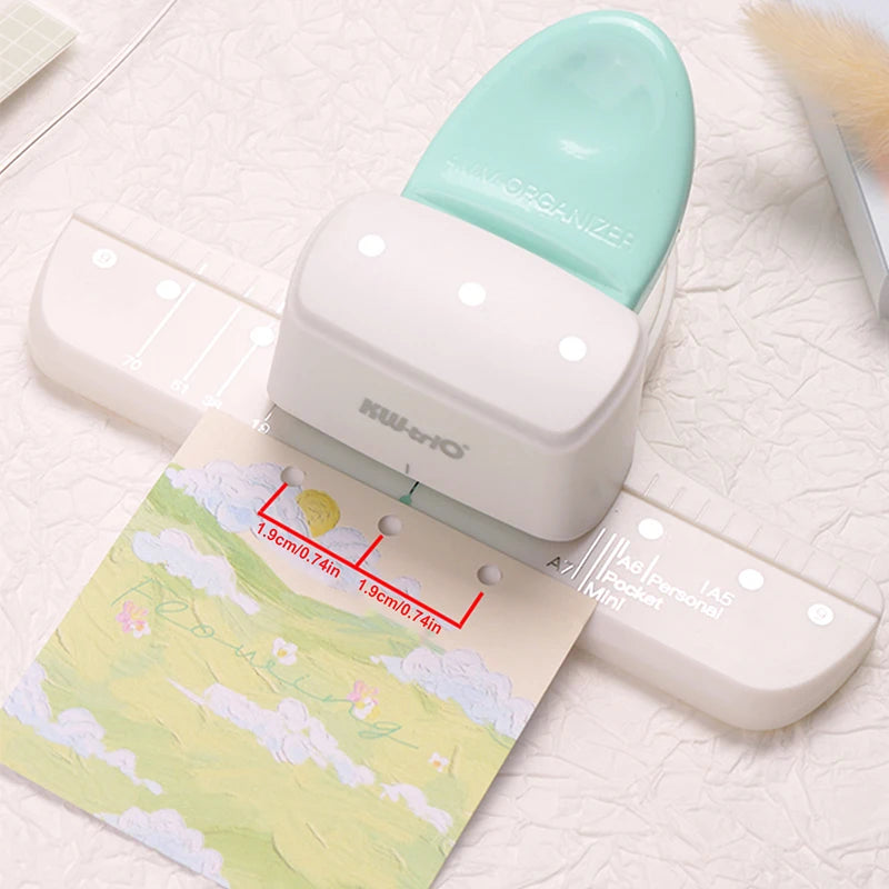 3 Hole Paper Punch for Loose Leaf Binder Planners, Adjustable A5 A6 A7 Hole Puncher, 8 Sheet Capacity