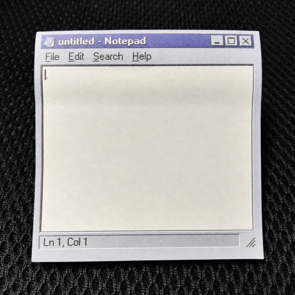 50 Page Retro Computer Window Notepad, Cute Aesthetic Desk Memo Pad for Notes, To Do Lists and Office Supplies