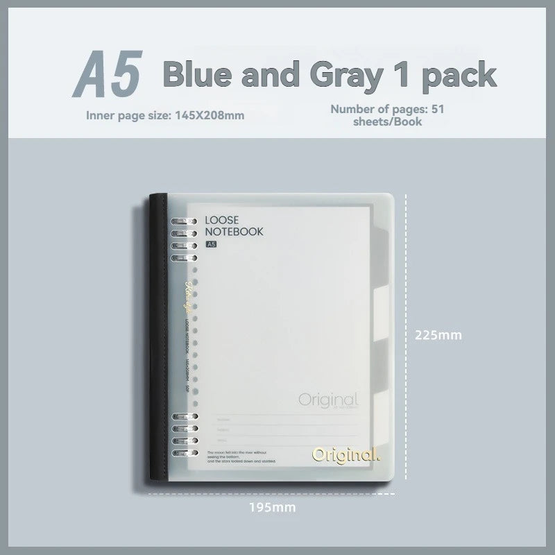 A5/B5 Loose-Leaf Notebook — 46 Sheets, Soft Spine & Detachable Pages